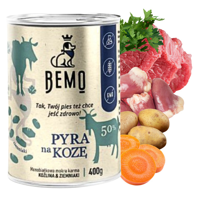 BEMO karma mokra dla psa mix smaków 12 x 400 g Monobiałkowa