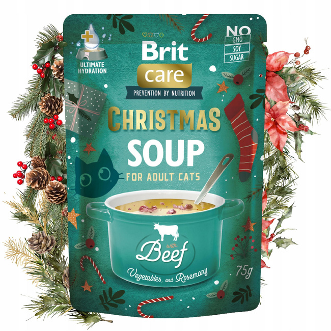 BRIT CHRISTMAS SOUP karma mokra zupa dla kota mix smaków 12 x 75g