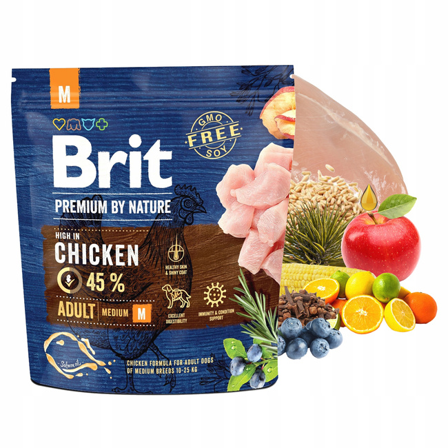 Brit By Nature 1 kg Chicken M sucha karma dla psa 