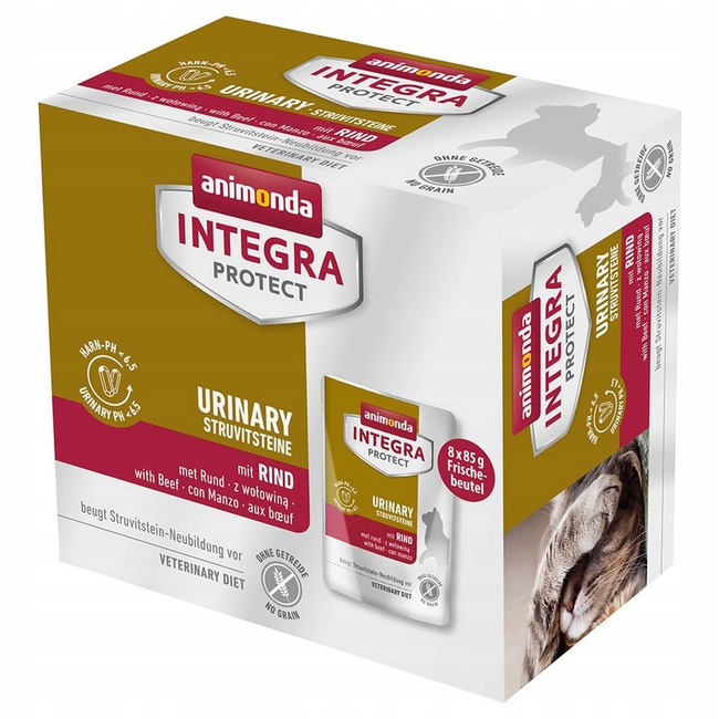 ANIMONDA Integra Protect Urinary karma mokra dla kota Wołowina 8 x 85g