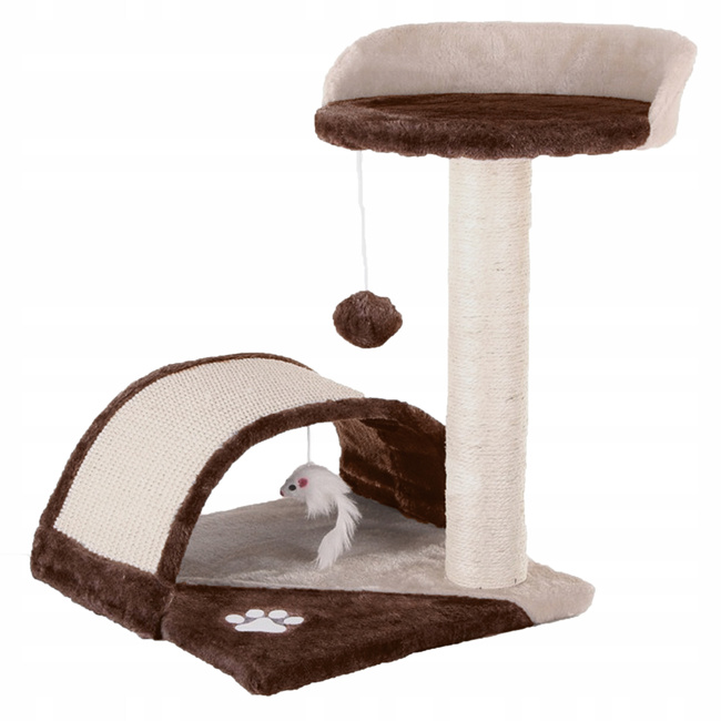 Drapak dla kota Gaczoo z podstawką i zabawką brązowy 35 x 35 x 42 cm