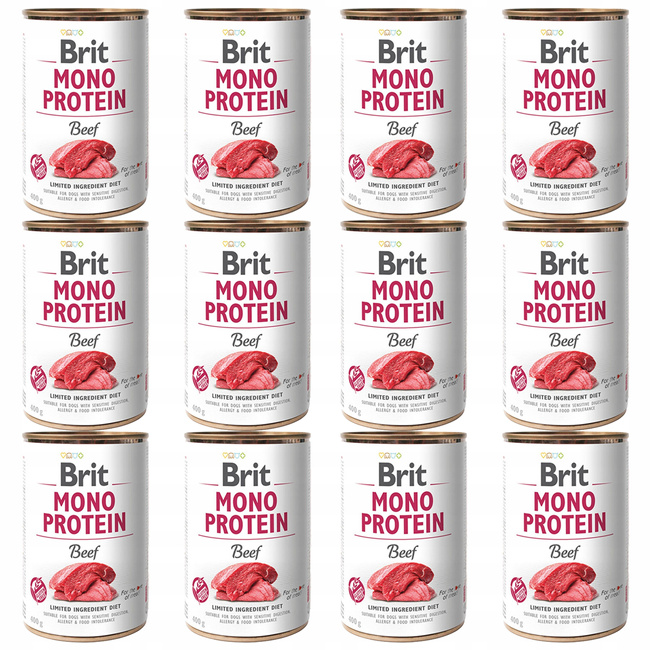 Brit Mono Protein 12 x 400g Beef mokra karma dla psa