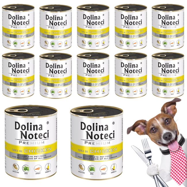 DOLINA NOTECI Premium Karma mokra dla psa Kurczak 12 x 800g Bezzbożowa