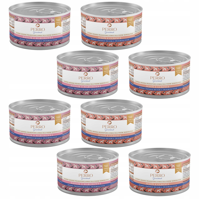 PERRO Gourmet Karma mokra dla psa mix smaków 8 x 200g