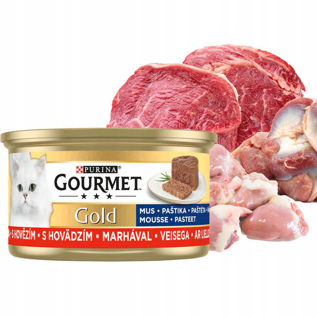 PURINA Gourmet Gold karma mokra dla kota mus Wołowina 85g