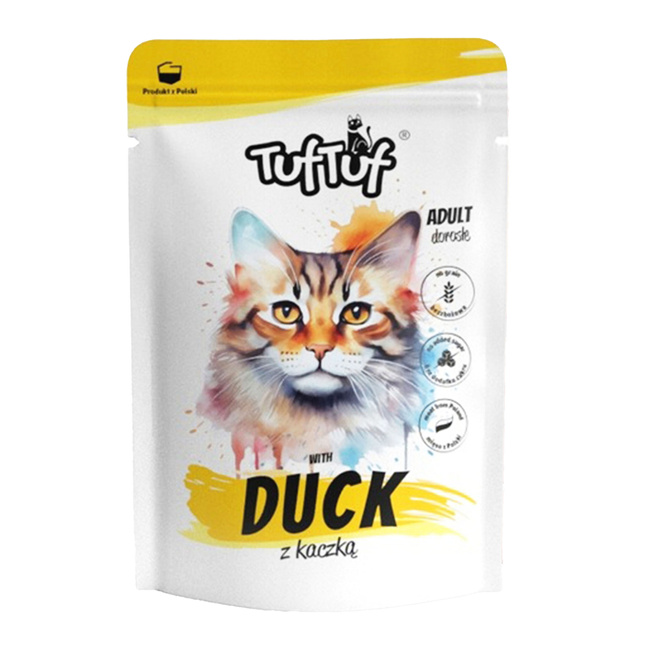 TUF TUF Saszetka Karma mokra dla kota Kaczka 100g Bezzbożowa