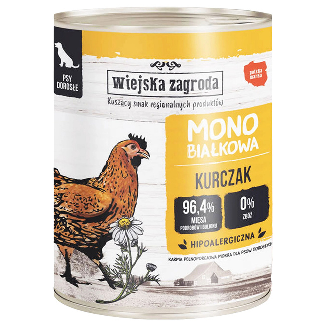 WIEJSKA ZAGRODA Monobiałkowa Mix Smaków karma mokra dla psa 20 x 800g