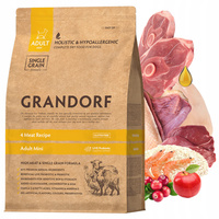 GRANDORF DOG MINI ADULT karma sucha dla psa 4 meat Recipe 1 kg