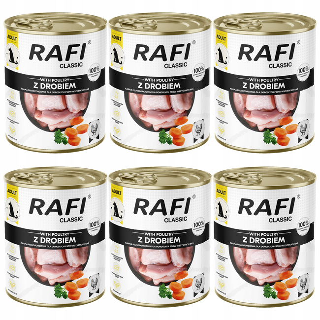 Dolina Noteci Rafi Classic karma mokra dla psa Drób 6 x 800g