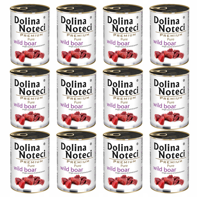 DOLINA NOTECI Premium Pure karma mokra dla psa dzik 12 x 400g