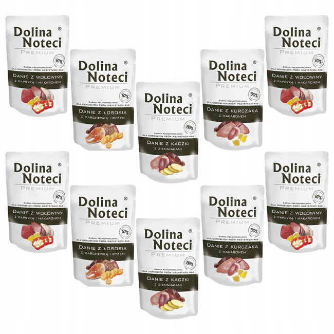 DOLINA NOTECI Premium Karma dla psa danie Mix Smaków 10 x 300g Bezzbożowa