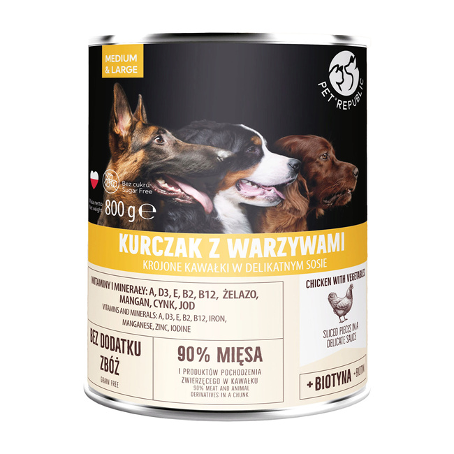 PET REPUBLIC karma mokra dla psa kawałki w sosie Kurczak 800g Bezzbożowa