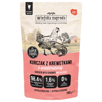 Wiejska Zagroda karma mokra dla kota Kurczak Krewetki z walerianą 100g
