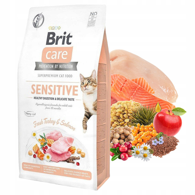 Brit Care Sensitive 7 kg Turkey Salmon sucha karma dla kota