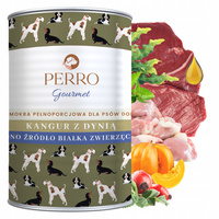 PERRO Gourmet Karma mokra dla psa Kangur z dynią 400g
