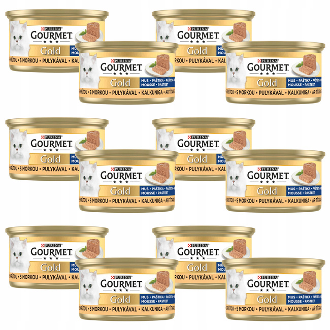 PURINA Gourmet Gold karma mokra dla kota mus Indyk 12 x 85g