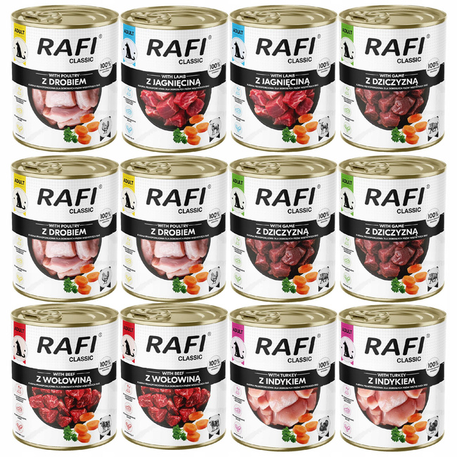 Dolina Noteci Rafi Classic karma mokra dla psa mix smaków 12 x 800g
