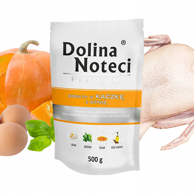 DOLINA NOTECI Premium Karma mokra dla psa Kaczka 500g Bezzbożowa