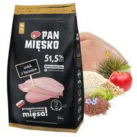 PAN MIĘSKO Karma sucha dla psa Indyk Bażant CHRUPKI S 20 kg