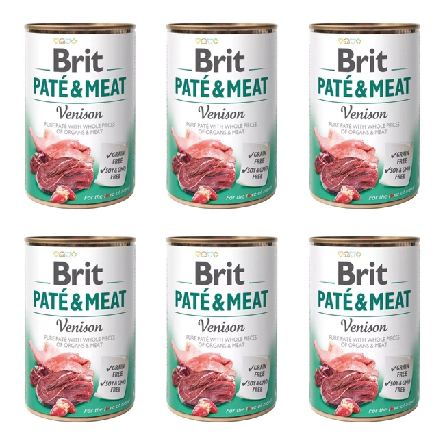 Brit Pate & Meat 6 x 400g Venison mokra karma dla psa