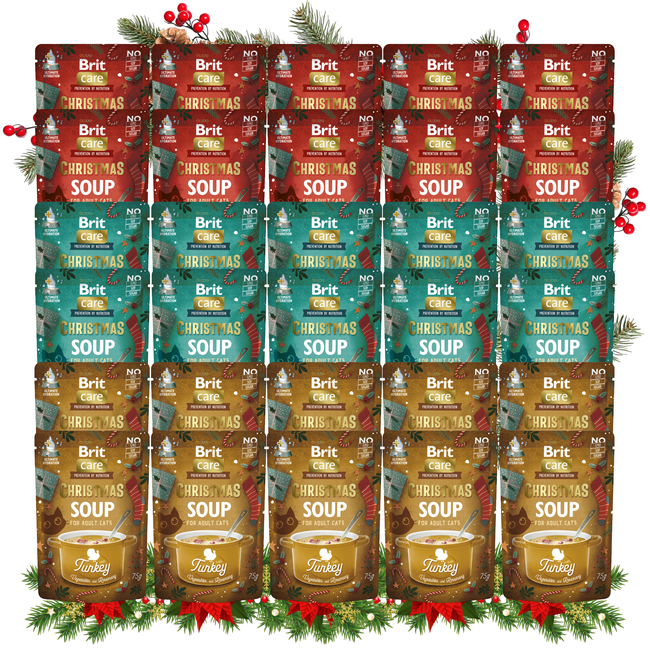 BRIT CHRISTMAS SOUP karma mokra zupa dla kota mix smaków 30 x 75g