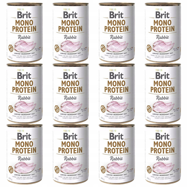 BRIT MONO Protein Karma mokra dla psa Królik 12 x 400g monobiałkowa bezzbożowa