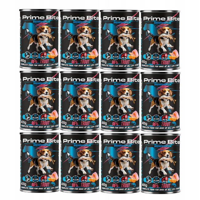 GAME DOG Prime Bite Monoprotein mokra karma dla psa pstrąg 12 x 400g