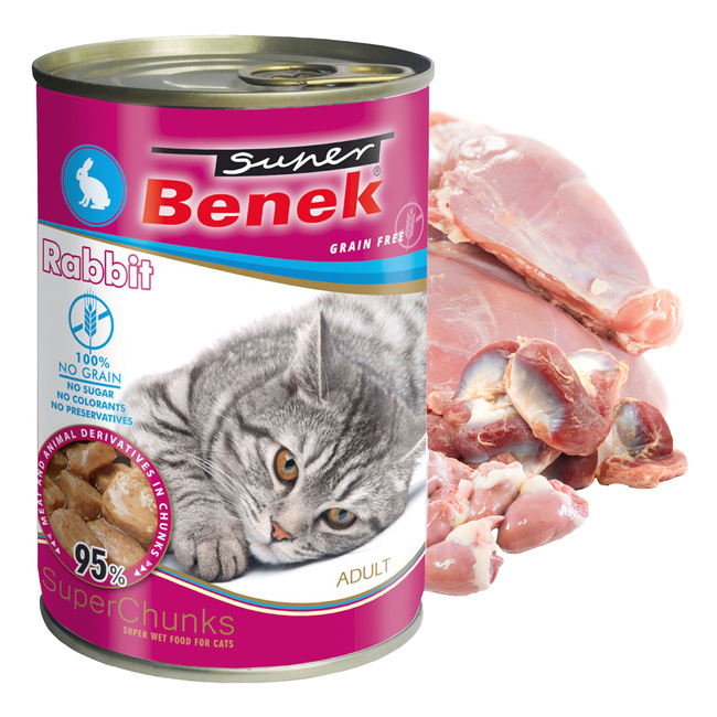 BENEK Chunks Karma mokra dla kota mix smaków 24 x 415g Bezzbożowa