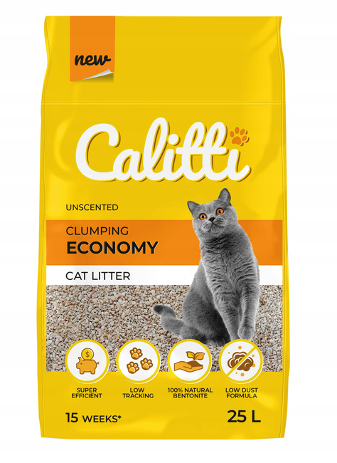 Żwirek bentonitowy dla kota Calitti Economy 25l