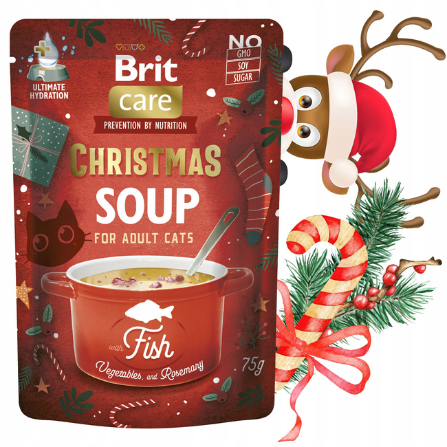 BRIT CHRISTMAS SOUP mokra karma zupa dla kota Ryba 15 x 75g pełnowartościowa