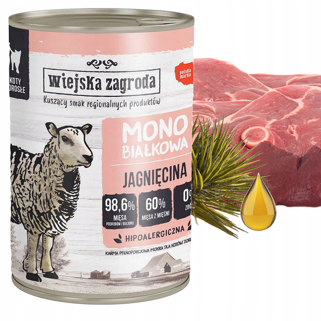 WIEJSKA ZAGRODA MONO Karma mokra dla kota mix smaków 12 x 400g