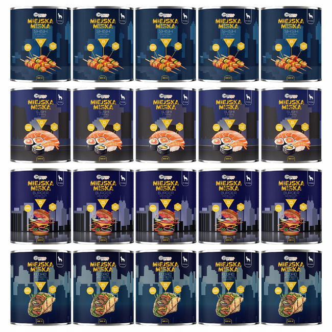 Gaczoo Miejska Miska bezzbożowa karma mokra dla psa mix smaków 20 x 800g