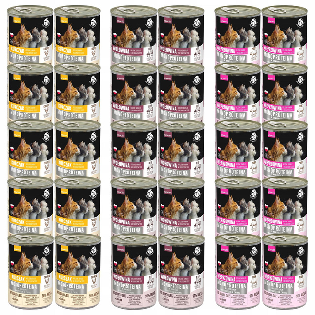 PET REPUBLIC Mono Protein Mix Smaków karma dla kota mokra 30 x 400g