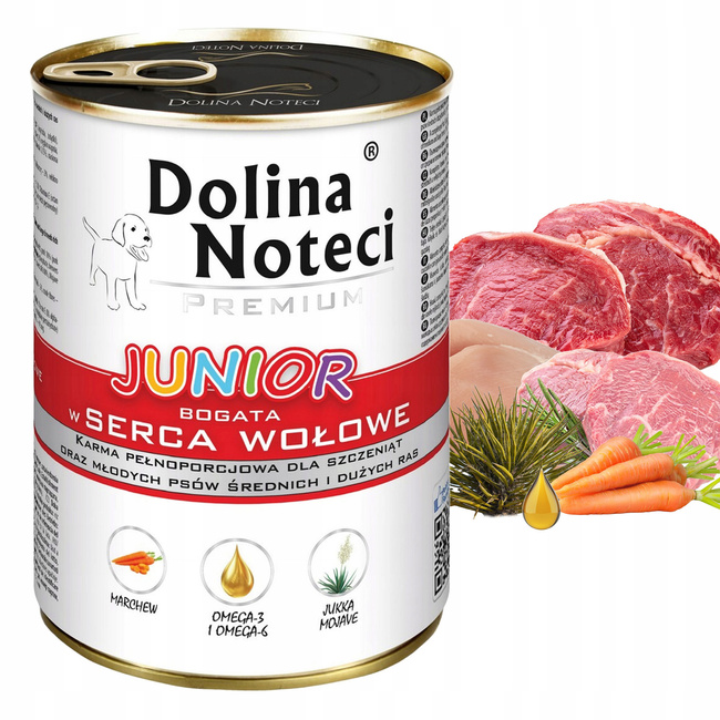 DOLINA NOTECI JUNIOR Karma mokra dla szczeniąt mix smaków 40 x 400g