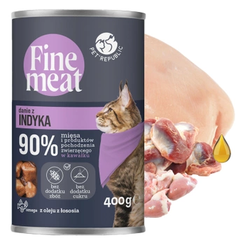 PET REPUBLIC FINE MEAT karma mokra dla kota kawałki w sosie Indyk 400g