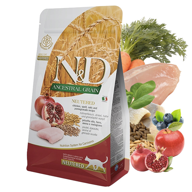 FARMINA N&D Ancestral Grain Neutered zdrowa karma sucha kota Kurczak 5kg