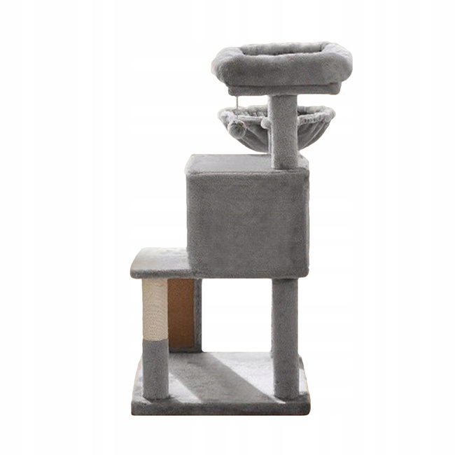 Drapak dla kota Gaczoo domek legowisko jasny szary 50 x 50 x 96 cm