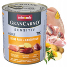 ANIMONDA GranCarno Sensitive karma mokra dla psa Mix Smaków 4 x 800g