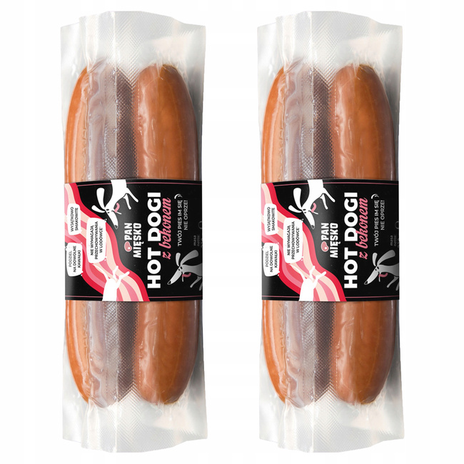 PAN MIĘSKO HOT DOG z bekonem przysmak gryzak dla psa 2 x 220g