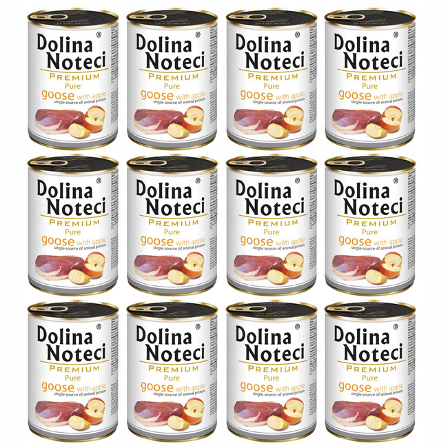 DOLINA NOTECI Premium Pure karma mokra dla psa gęś z jabłkiem 12 x 400g