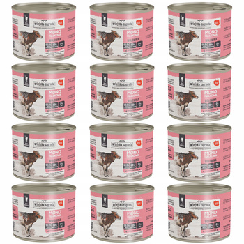 WIEJSKA ZAGRODA MONO Karma mokra dla kota Wołowina 12x200g