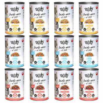 TUF TUF Karma mokra dla kota KAWAŁKI W SOSIE MIX 12x415g