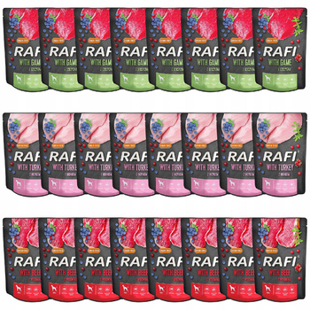 RAFI Karma mokra dla psa Dolina Noteci Mix Smaków 24 x 300g bezzbożowa