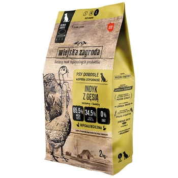 WIEJSKA ZAGRODA Karma sucha dla psa Indyk Gęś Chrupki L 2 kg