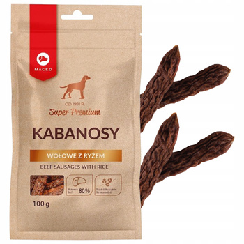 MACED Kabanosy Wołowe z Ryżem naturalny smakołyk przysmak dla psa 100g