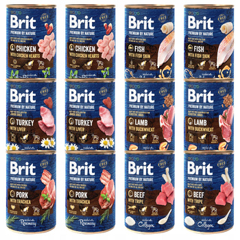 Brit By Nature 12 x 400g Mix mokra karma dla psa