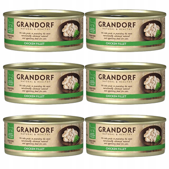 GRANDORF zdrowa karma mokra dla kota Kurczak 6 x 70g Hipoalergiczna Bezzbożowa