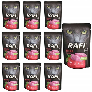 RAFI CAT Karma mokra dla kota Dolina Noteci Cielęcina 10 x 100g bezzbożowa