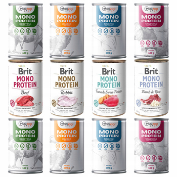BRIT Gaczoo MONO PROTEIN monobiałkowa karma mokra psa mix smaków 12 x 400g