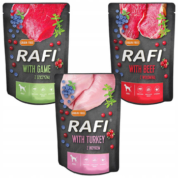 RAFI Karma mokra dla psa Dolina Noteci Mix Smaków 3 x 300g bezzbożowa
